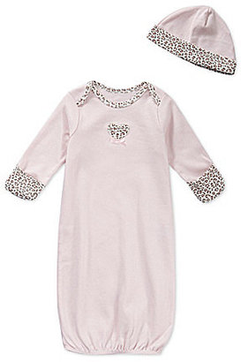 Little Me Baby Girls Newborn-3 Months Baby Leopard-Print Gown & Hat Set