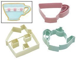 Kitchen Craft Lets Make Sweetly Does It Set of Three Tea Set Cookie Cutters