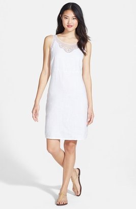 Tommy Bahama 'Two Palms' Embroidered Inset Linen Dress