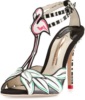 Webster Sophia Flamingo Ankle-Wrap Sandal, White