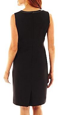 JCPenney 9 & Co.® Faux-Leather Trim Dress
