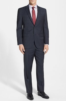 David Donahue 'Ryan' Classic Fit Charcoal Plaid Suit