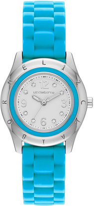 Liz Claiborne Womens Blue Bumpy Silicone Strap Watch