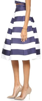 Nicholas Navy Stripe Silk Ball Skirt