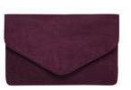 Dorothy Perkins Womens Magenta pink suede envelope clutch bag- Purple