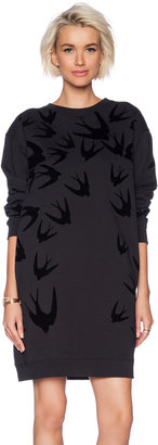McQ Flocked Swallow Sweater Dress