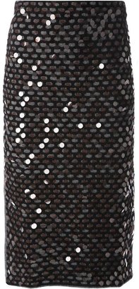 Cédric Charlier knitted sequin embroidered skirt