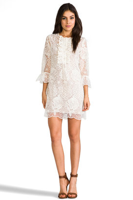 Anna Sui Floral Embroidered Dress