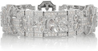 Kenneth Jay Lane Rhodium-plated cubic zirconia bracelet
