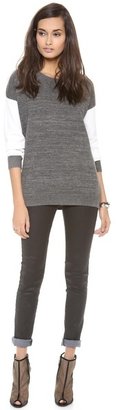 DKNY Long Sleeve Crew Neck Colorblock Pullover