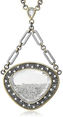 Moritz Glik Kaleidoscope" 18K Gold and Oxidized Silver Floating Diamond Necklace