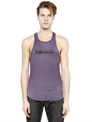 DSquared 1090 Crackled Print Ribbed Cotton Tank Top