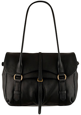 Radley Grosvenor Medium Leather Flapover Shoulder Handbag, Black