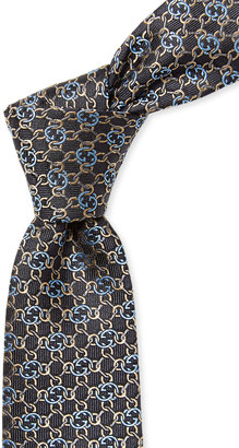 Gucci Logo Print Silk Tie