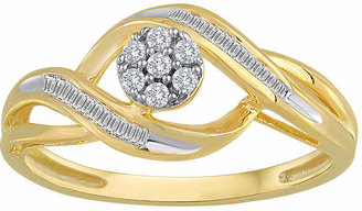 FINE JEWELRY diamond blossom 1/5 CT. T.W. Diamond 10K Yellow Gold Cluster Ring