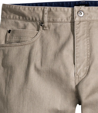 H&M Twill Pants Regular fit - Beige - Men