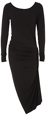 Max Studio Side Drape Dress, Black