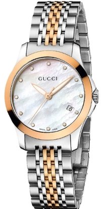 Gucci G-Timeless Ladies 2 Tone Steel Bracelet Watch YA126514