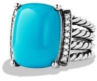 David Yurman Wheaton Ring with Turquoise and Diamonds