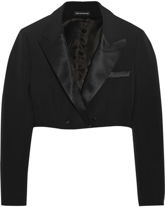 Vika Gazinskaya Cropped wool-blend tuxedo jacket