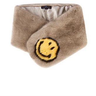 Anya Hindmarch Smiley Face mink stole