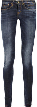 R 13 Low-rise Skinny Jeans - Mid denim