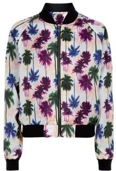 New Look Teens White Palm Print Bomber Jacket