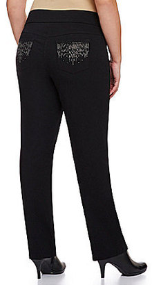 Westbound Plus the PARK AVE fit Novelty Straight-Leg Pull-On Pants