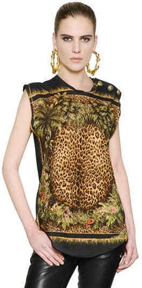 Balmain Leopard Printed Cotton T-Shirt