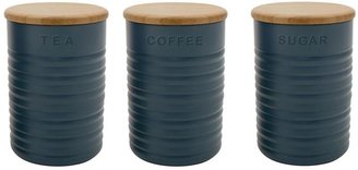 Typhoon Slate Ripple Tea, Coffee and Sugar Canisters (3 Pack)