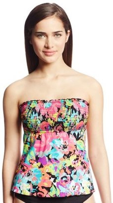 Kenneth Cole Reaction Women's In Full Bloom Smocked Tankini
