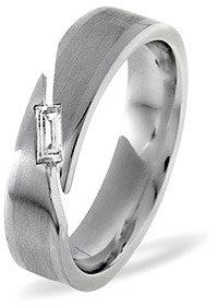 Palladium Mens 0.07CT H/SI Diamond Dress Ring