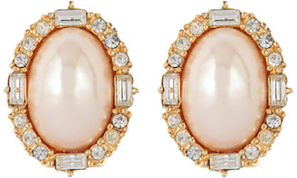 Susan Caplan Vintage Bridal 1980s Christian Dior Gold Plated Faux Pearl Swarovski Crystal Clip-On Earrings, Gold/Pearl