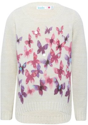 M&Co Butterfly print and sequin jumper
