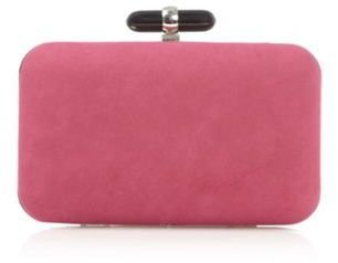 Ben de Lisi Principles by Designer dark pink suedette resin clasp clutch bag