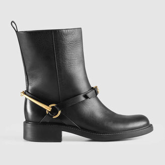 Gucci Tess leather horsebit ankle boot