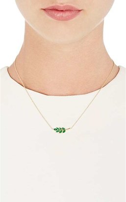 Finn Women's Emerald Leaf Charm Necklace