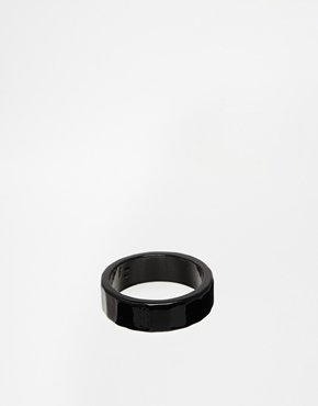 ASOS Slim Ring With Black Finish - Black