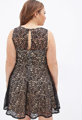 Forever 21 FOREVER 21+ plus size pleated lace dress