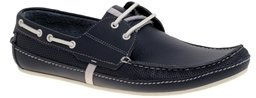 Hudson H By Leather Boat Shoes - Navy