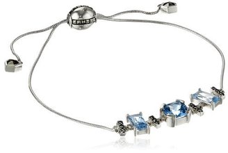 Judith Jack Abalone Wonder" Sterling Silver Swarovski Marcasite Blue Spinel Adjustable Bracelet