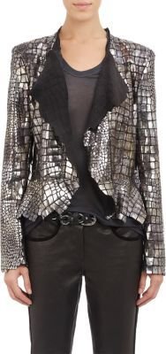 Isabel Marant Croco-Pattern Metallic Leather Rami Jacket