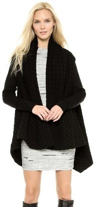 Yigal Azrouel Cut25 by Draped Jacket with Ribbed Sleeves
