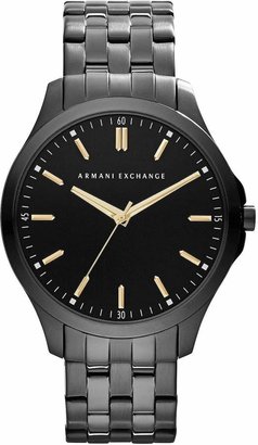 Armani Exchange Chronograph Black Dial and Black IP Plated Bracelet Mens Watch