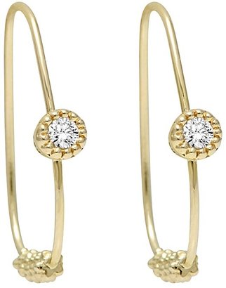 Lagos 18K Gold and Diamond Hoop Earrings