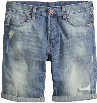 H&M Denim Shorts - Light denim blue - Men