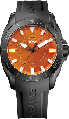 BOSS ORANGE Hugo Boss Men's Black Silicone Strap Watch 45mm 1512952