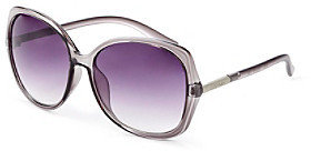 Calvin Klein Grey Plastic Rectangle Sunglasses