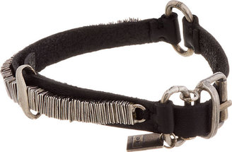 Goti Black Leather & Silver Bracelet