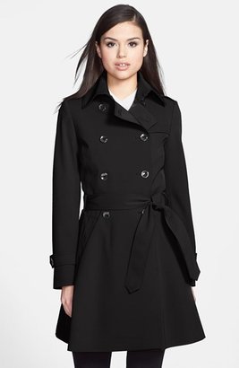 Trina Turk 'Juliette' Double Breasted Skirted Trench Coat